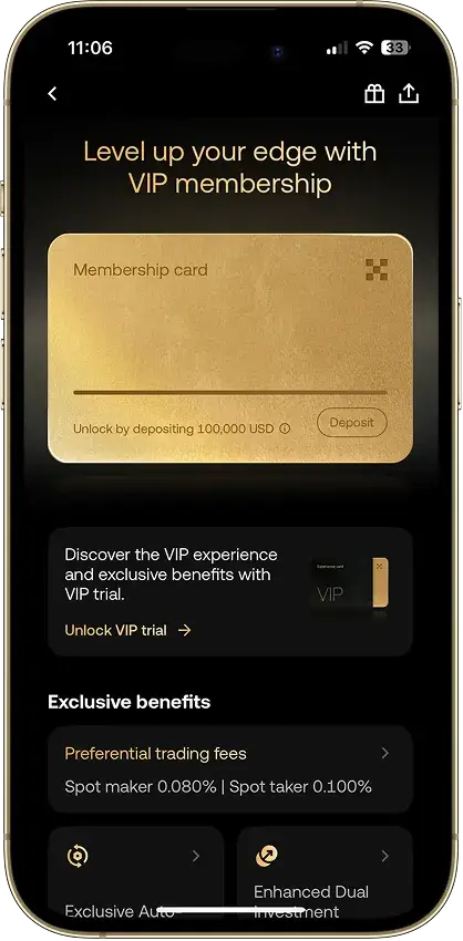 不止交易，探索更多服务对应的 OKX 应用界面